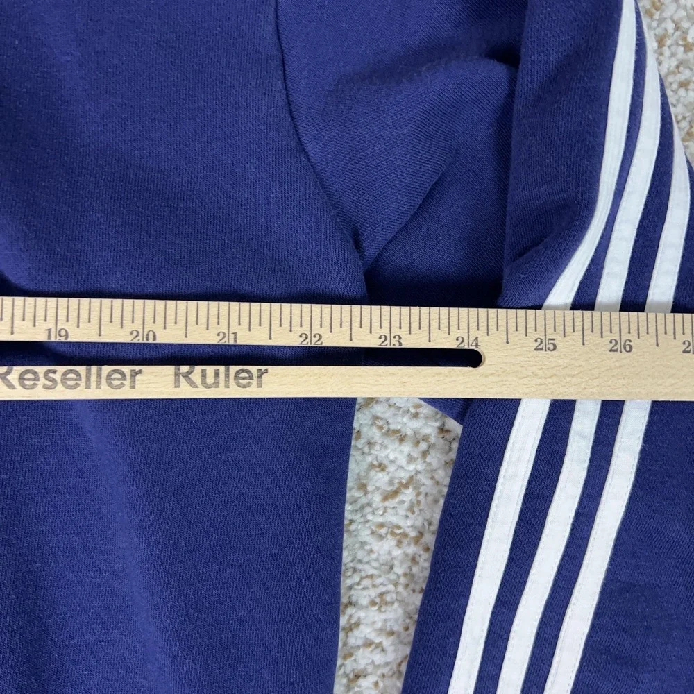 Adidas Hoodie Mens Large Blue‎ Trefoil 3 Stripes Pullover Sweatshirt Sweater Top
